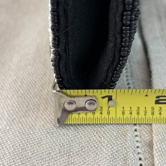 America and Beyond Beaded Clutch/Crossbody - Black, White and Floral - Picture 13 of 13